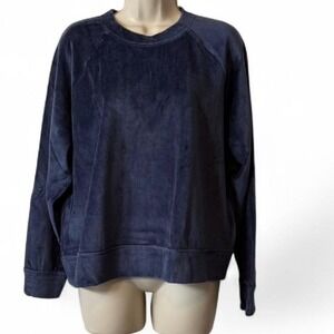 Vitamin A Navy Blue Velour Sweatshirt